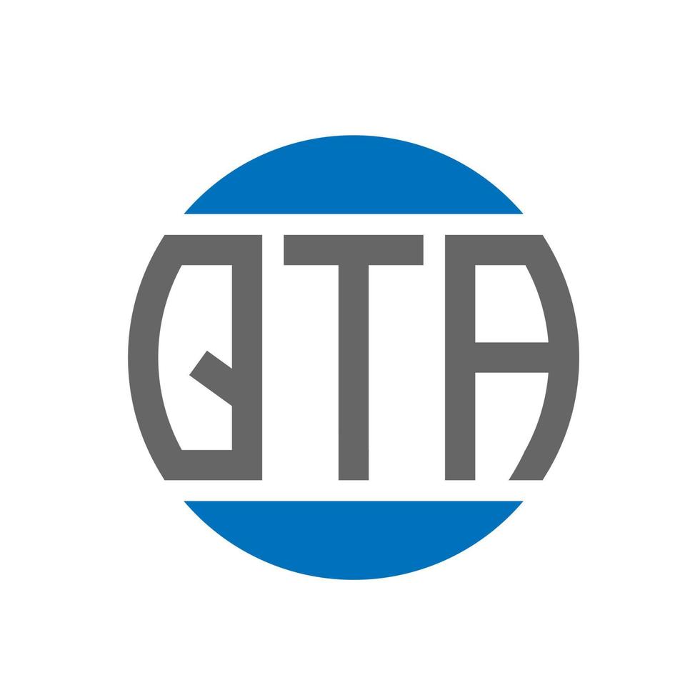 diseño de logotipo de letra qta sobre fondo blanco. concepto de logotipo de círculo de iniciales creativas qta. diseño de letra qta. vector