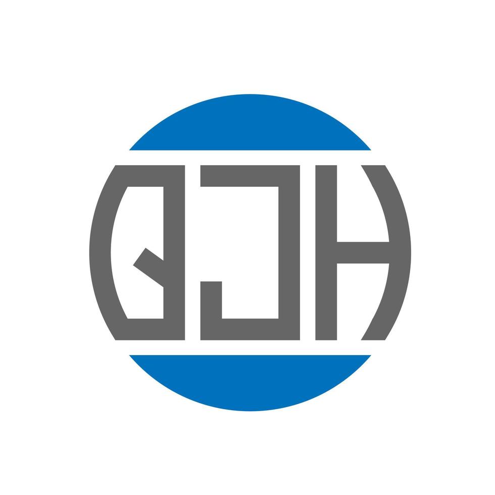 QJH letter logo design on white background. QJH creative initials circle logo concept. QJH letter design. vector