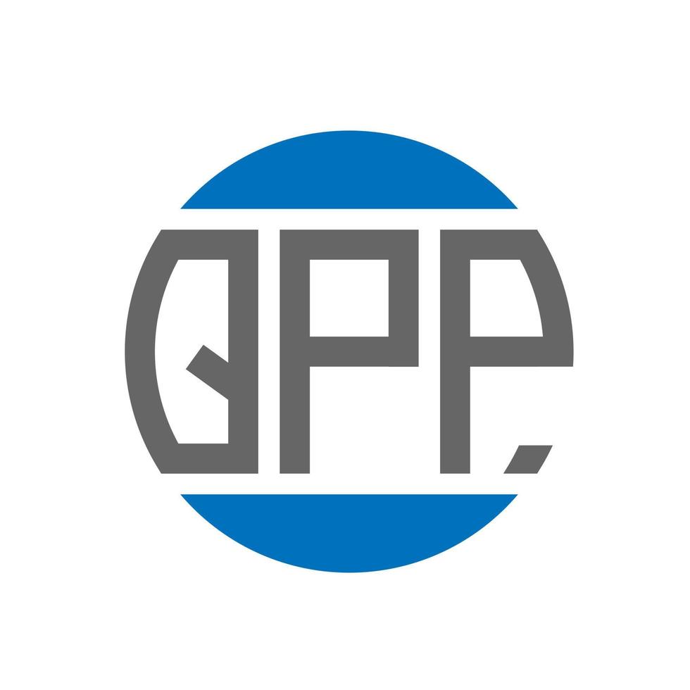 diseño de logotipo de letra qpp sobre fondo blanco. concepto de logotipo de círculo de iniciales creativas qpp. diseño de letras qpp. vector