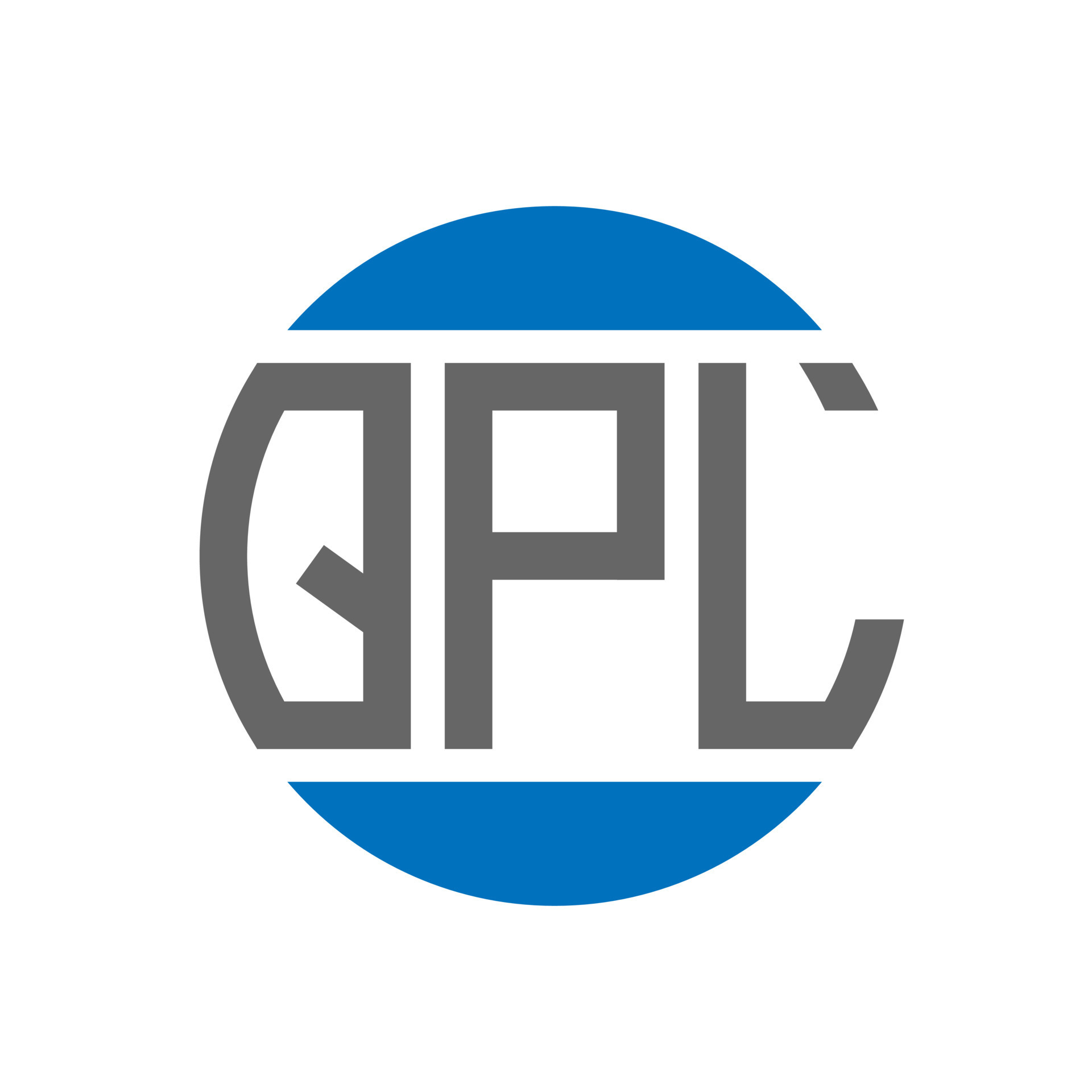 QPL letter logo design on white background. QPL creative initials