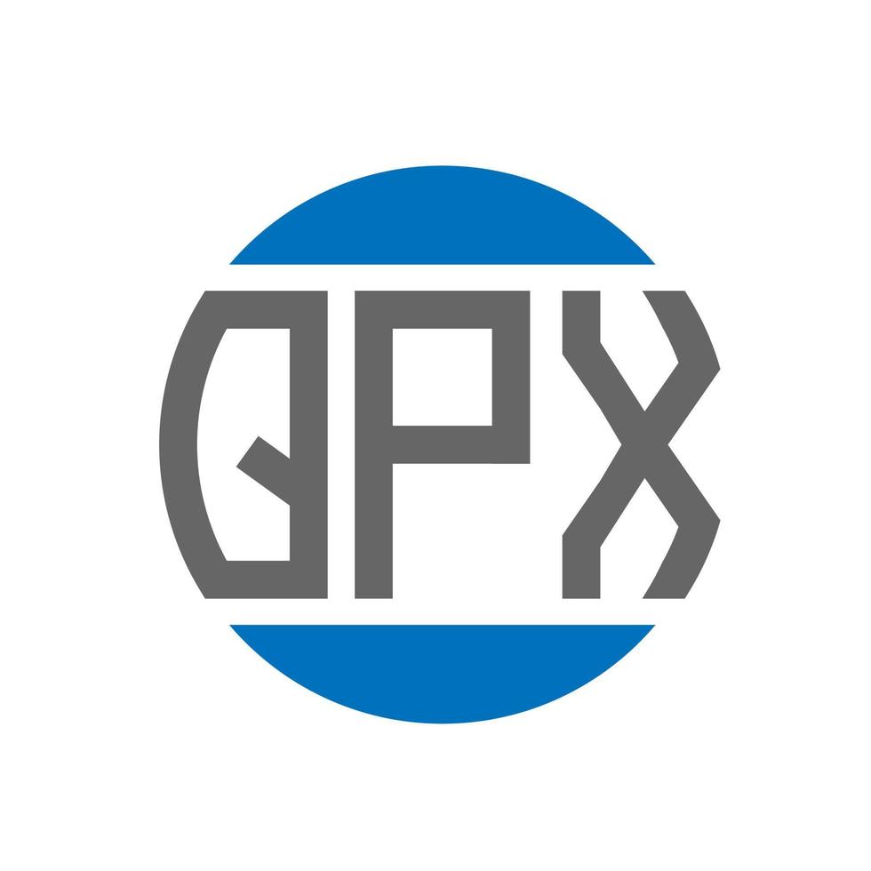 QPX letter logo design on white background. QPX creative initials