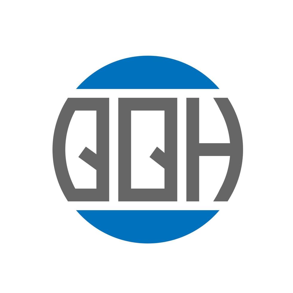 diseño de logotipo de letra qqh sobre fondo blanco. concepto de logotipo de círculo de iniciales creativas qqh. diseño de letras qqh. vector