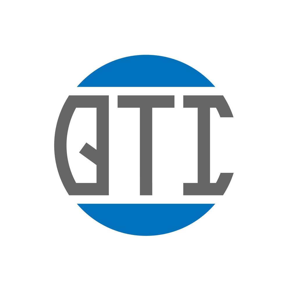 diseño de logotipo de letra qti sobre fondo blanco. concepto de logotipo de círculo de iniciales creativas qti. diseño de letras qti. vector