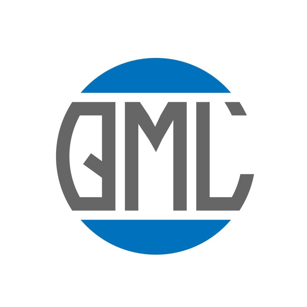 QML letter logo design on white background. QML creative initials