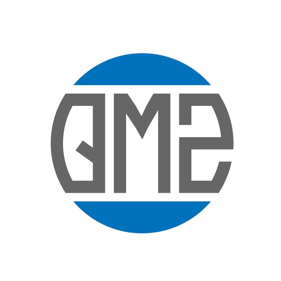 diseño de logotipo de letra qmz sobre fondo blanco. concepto de logotipo de círculo de iniciales creativas qmz. diseño de letras qmz. vector