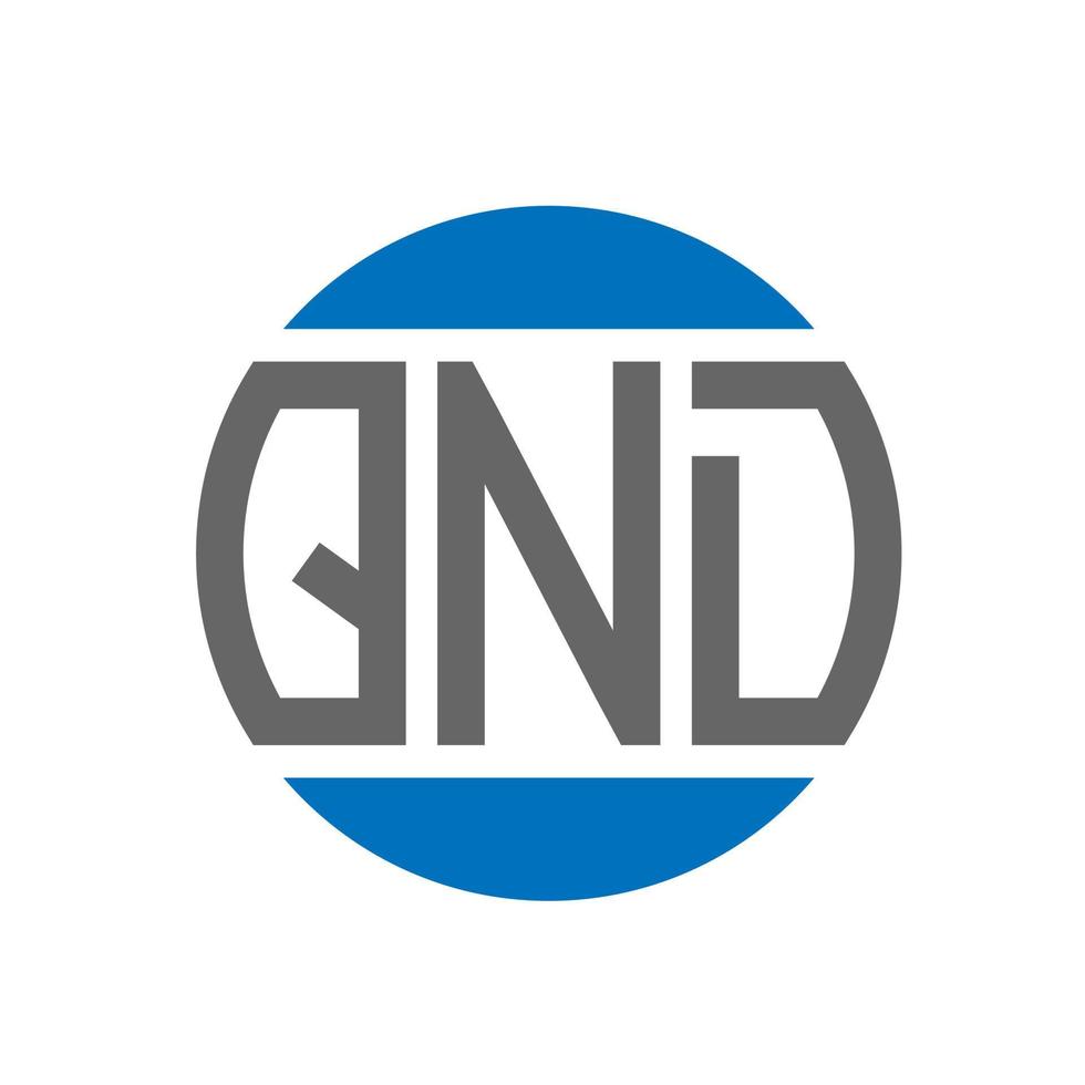 diseño de logotipo de letra qnd sobre fondo blanco. concepto de logotipo de círculo de iniciales creativas qnd. diseño de letra qnd. vector