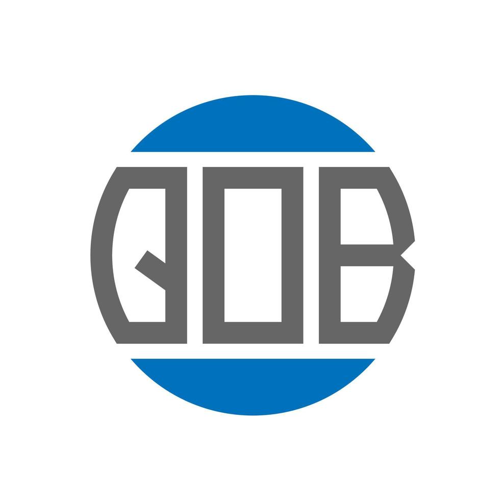 QOB letter logo design on white background. QOB creative initials circle logo concept. QOB letter design. vector
