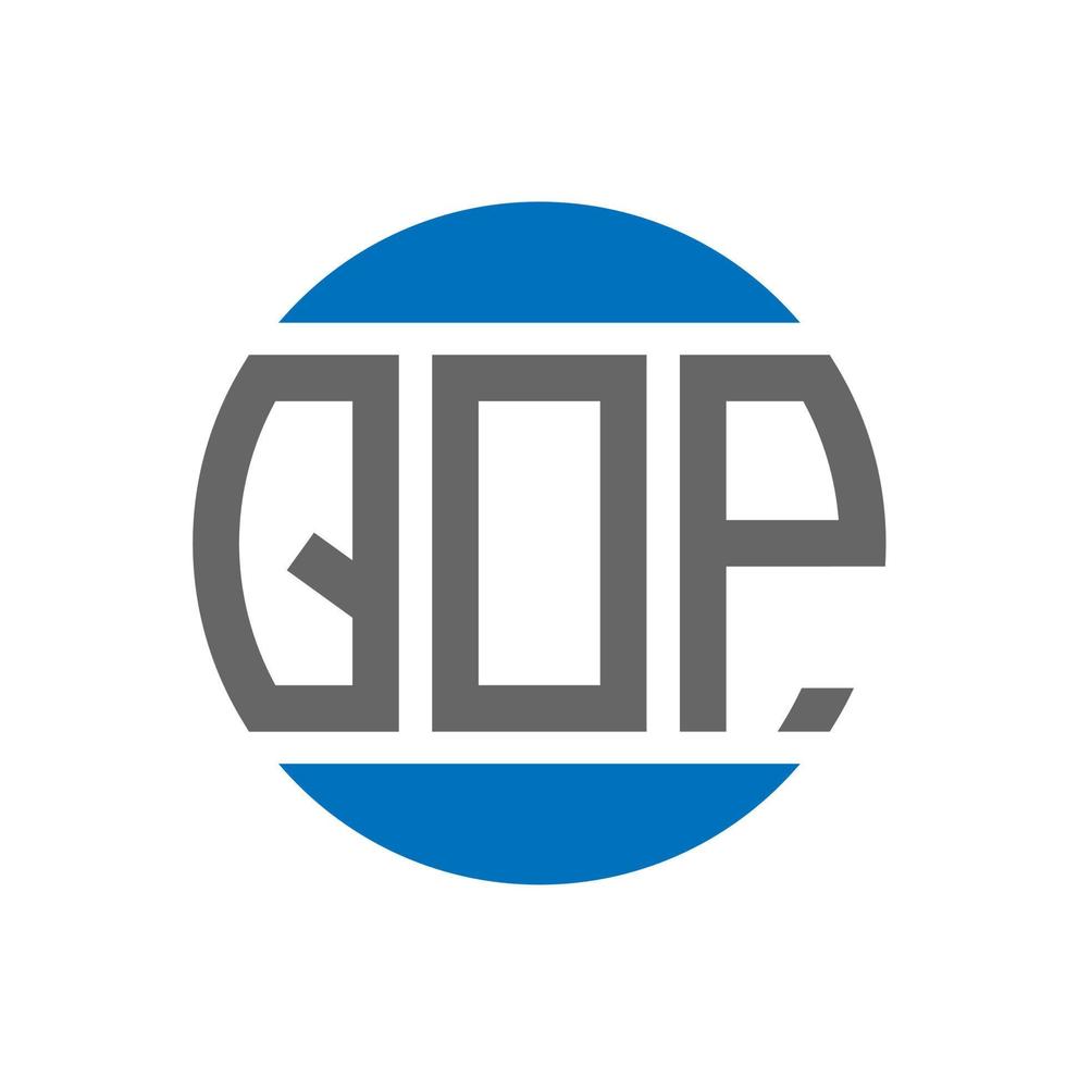QOP letter logo design on white background. QOP creative initials circle logo concept. QOP letter design. vector