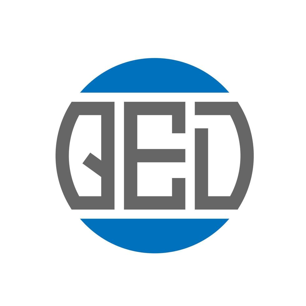 diseño de logotipo de letra qed sobre fondo blanco. concepto de logotipo de círculo de iniciales creativas qed. diseño de letra qed. vector