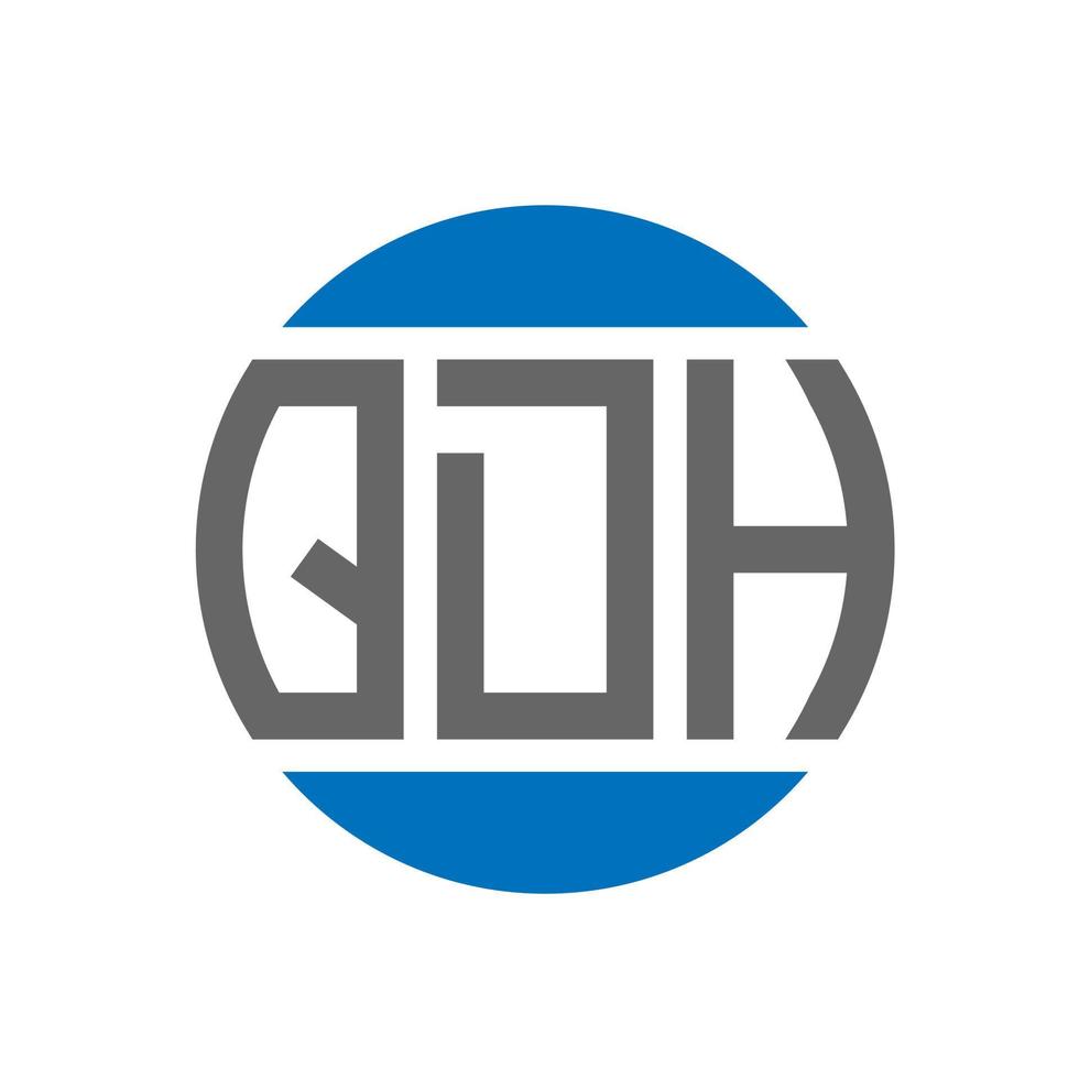 diseño de logotipo de letra qdh sobre fondo blanco. concepto de logotipo de círculo de iniciales creativas qdh. diseño de letras qdh. vector