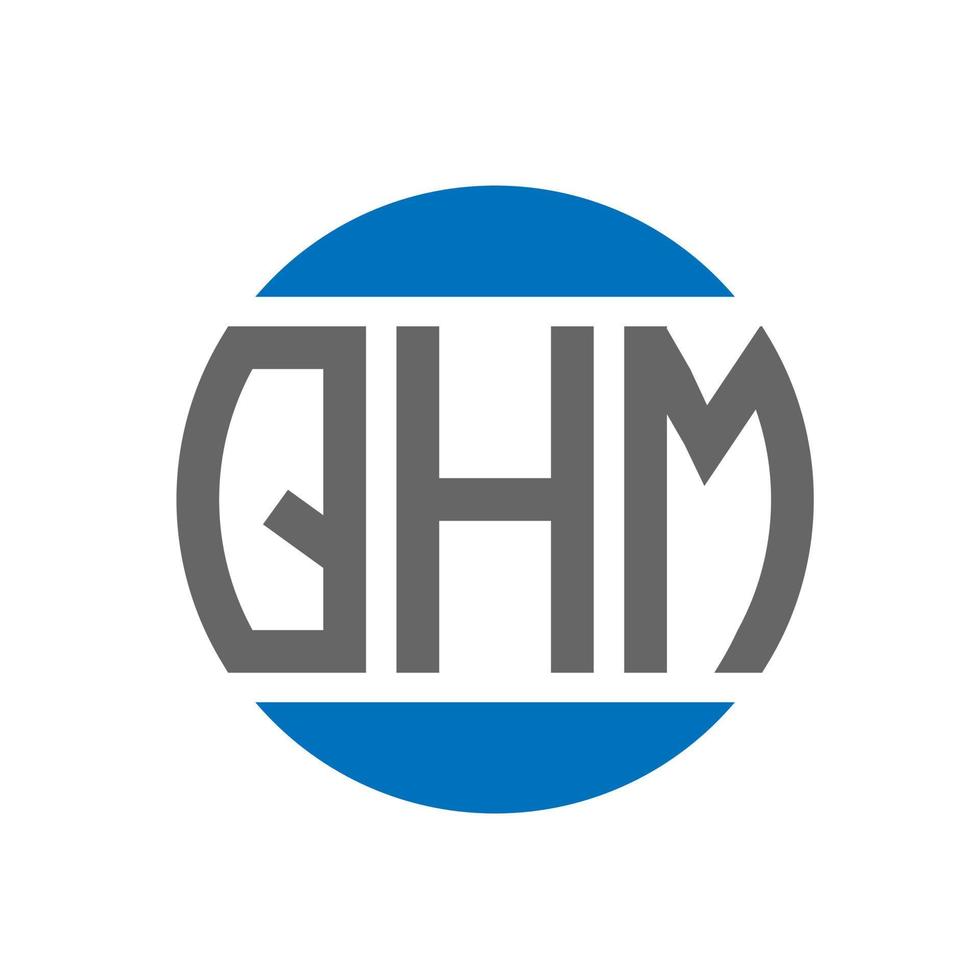 diseño de logotipo de letra qhm sobre fondo blanco. concepto de logotipo de círculo de iniciales creativas qhm. diseño de letra qhm. vector