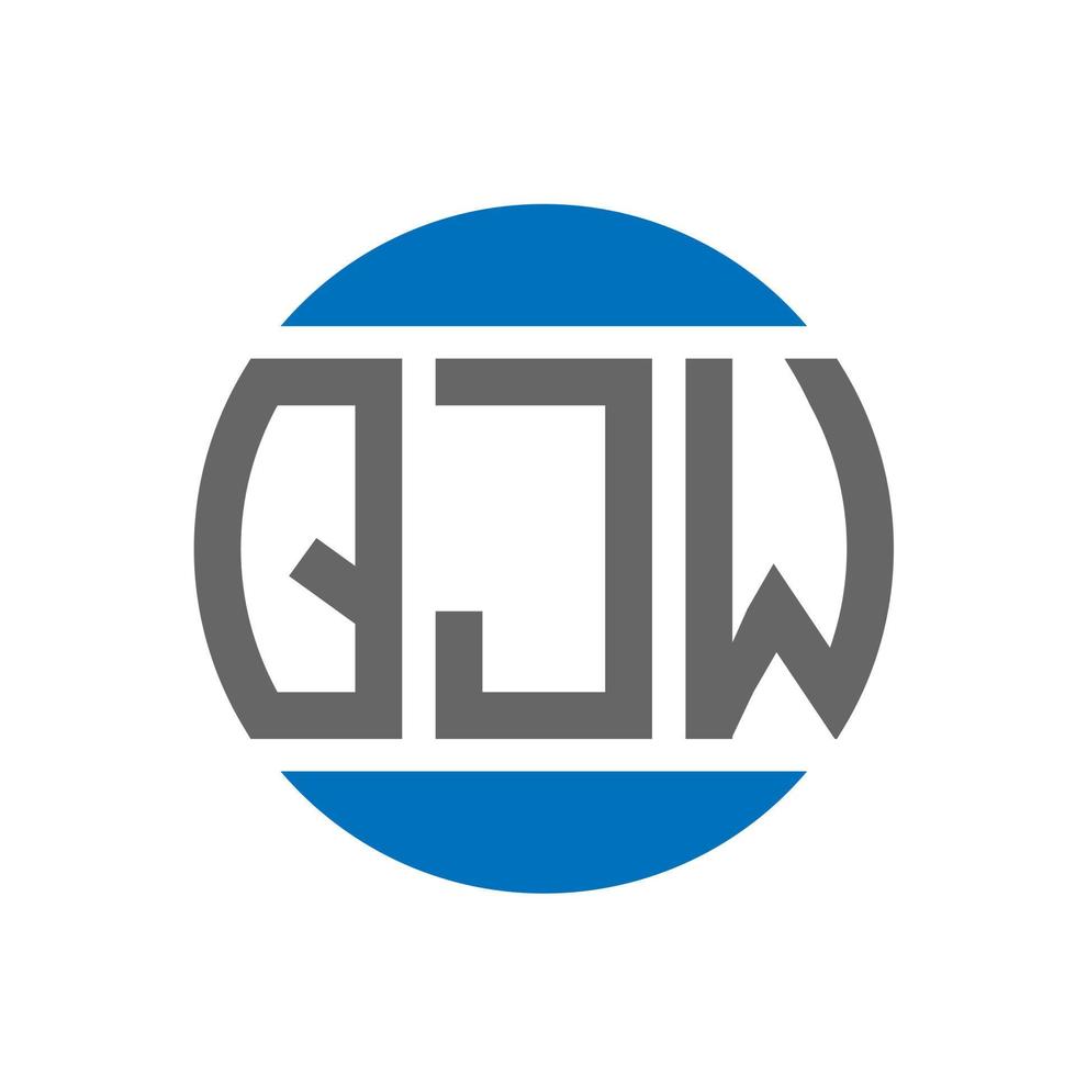 diseño de logotipo de letra qjw sobre fondo blanco. concepto de logotipo de círculo de iniciales creativas qjw. diseño de letras qjw. vector