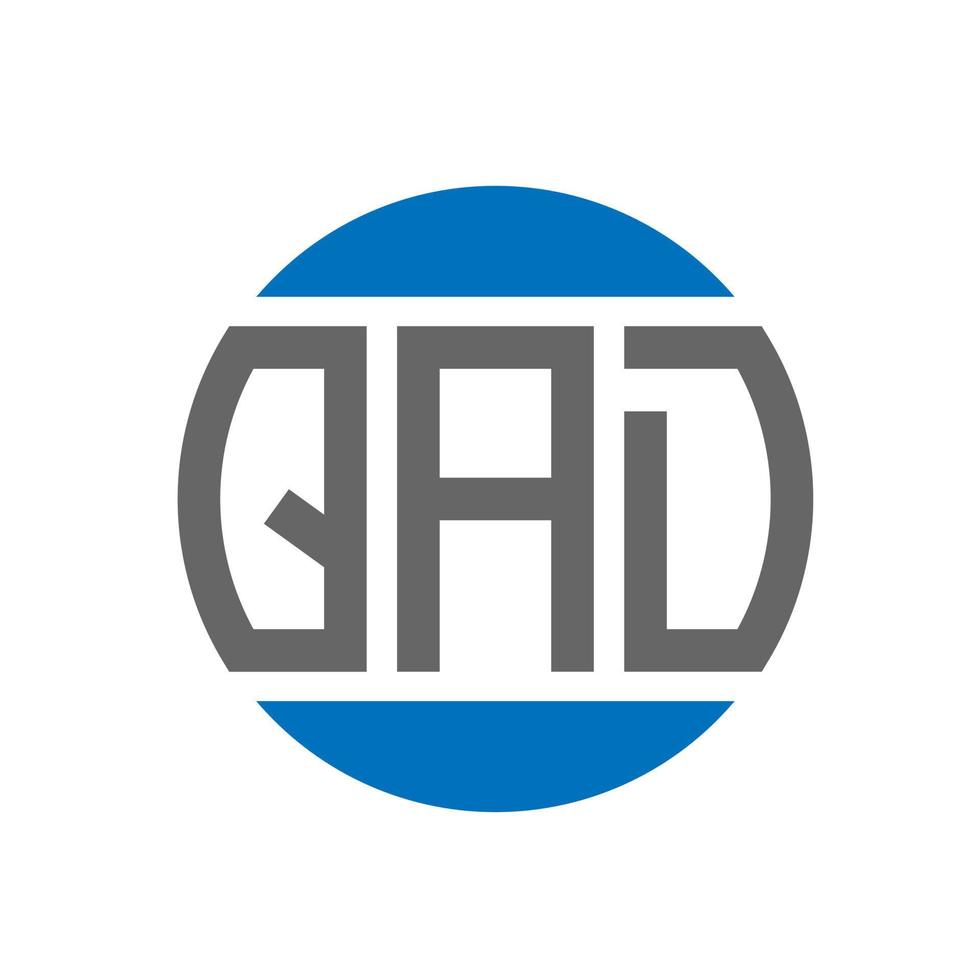 diseño de logotipo de letra qad sobre fondo blanco. concepto de logotipo de círculo de iniciales creativas qad. diseño de letras qad. vector