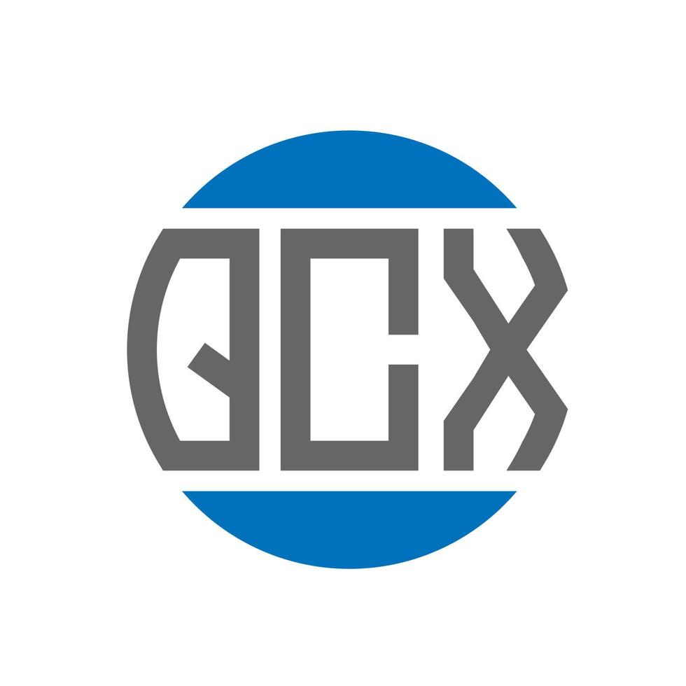 QCX letter logo design on white background. QCX creative initials circle logo concept. QCX letter design. vector