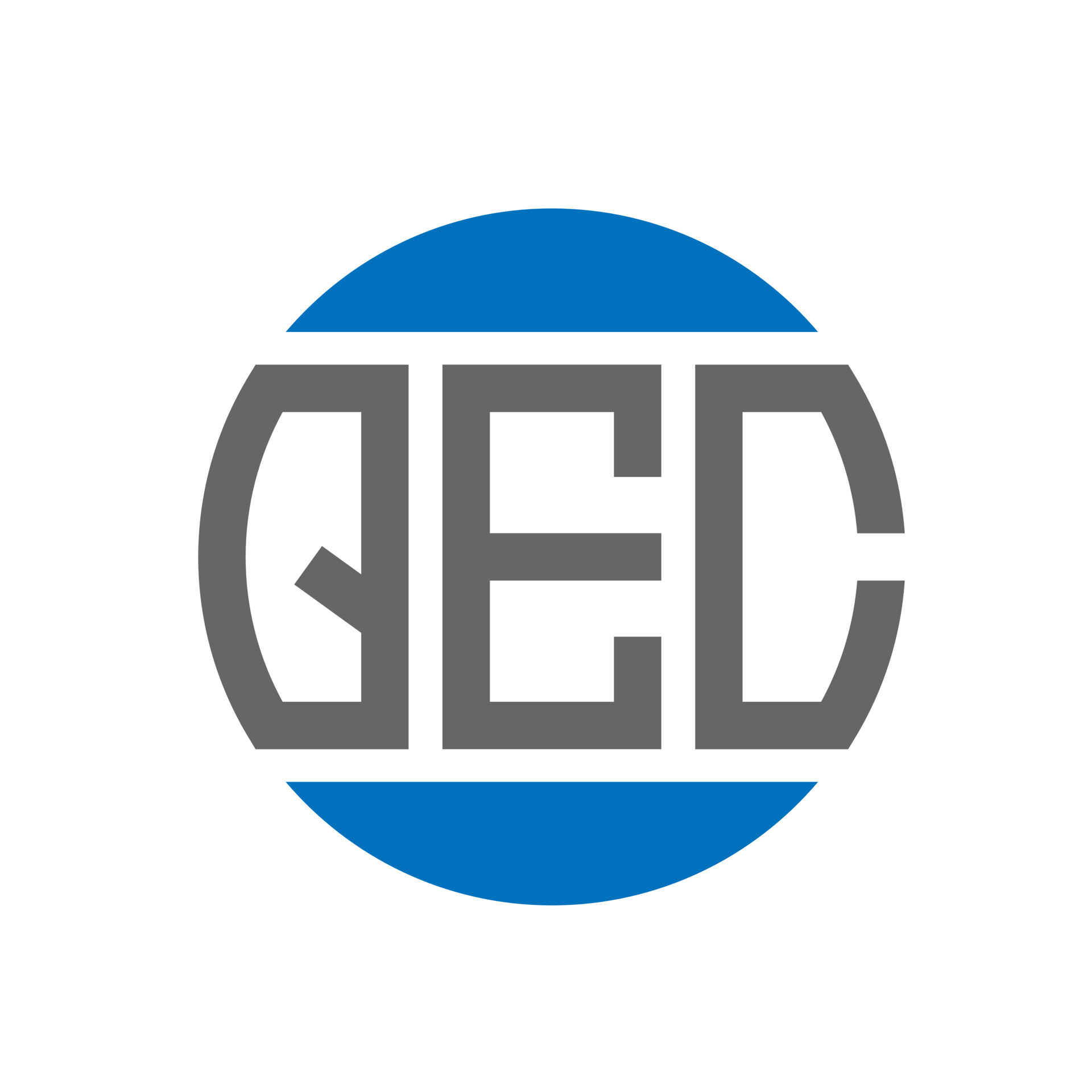 QEC letter logo design on white background. QEC creative initials