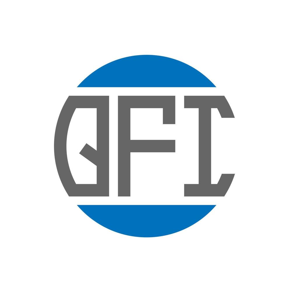 diseño de logotipo de letra qfi sobre fondo blanco. concepto de logotipo de círculo de iniciales creativas qfi. diseño de letras qfi. vector