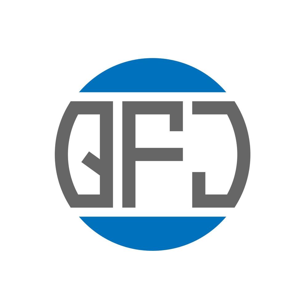 diseño de logotipo de letra qfj sobre fondo blanco. concepto de logotipo de círculo de iniciales creativas qfj. diseño de letras qfj. vector