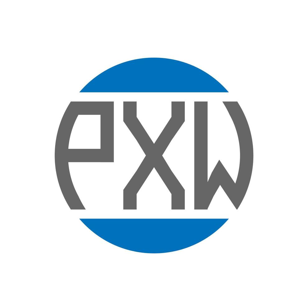 diseño de logotipo de letra pxw sobre fondo blanco. concepto de logotipo de círculo de iniciales creativas pxw. diseño de letra pxw. vector