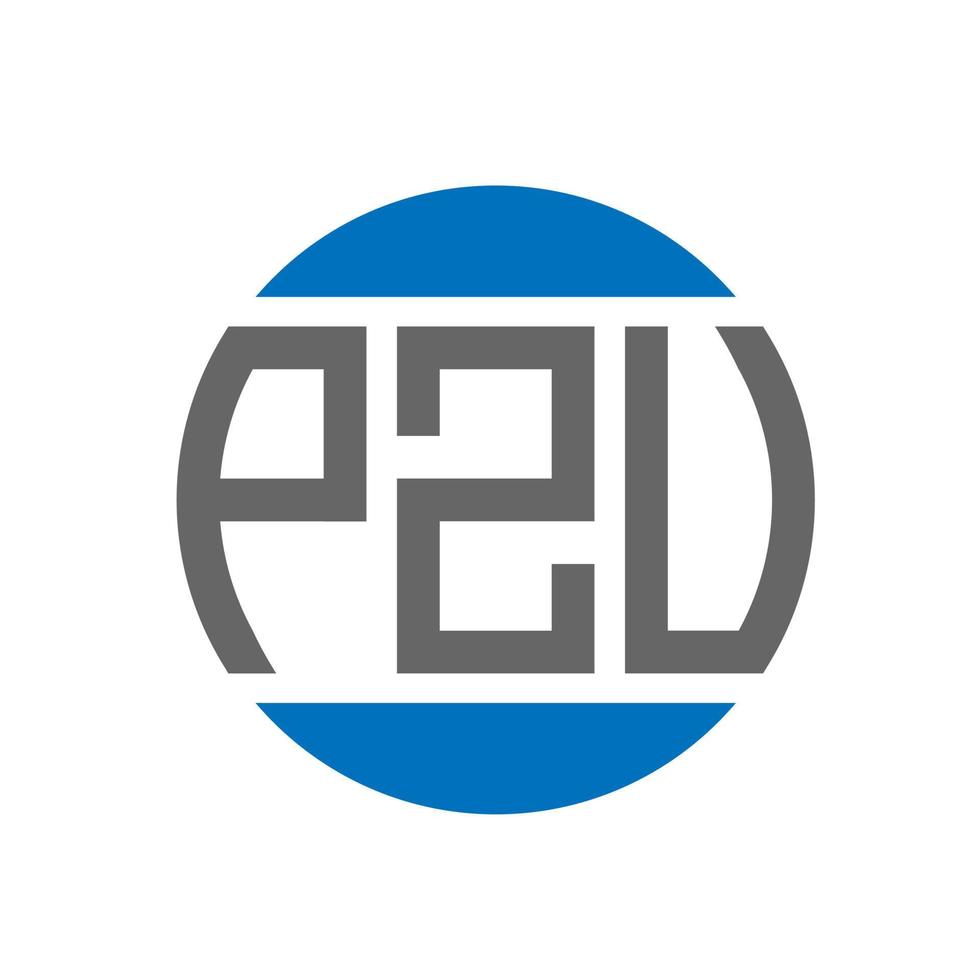 PZU letter logo design on white background. PZU creative initials circle logo concept. PZU letter design. vector
