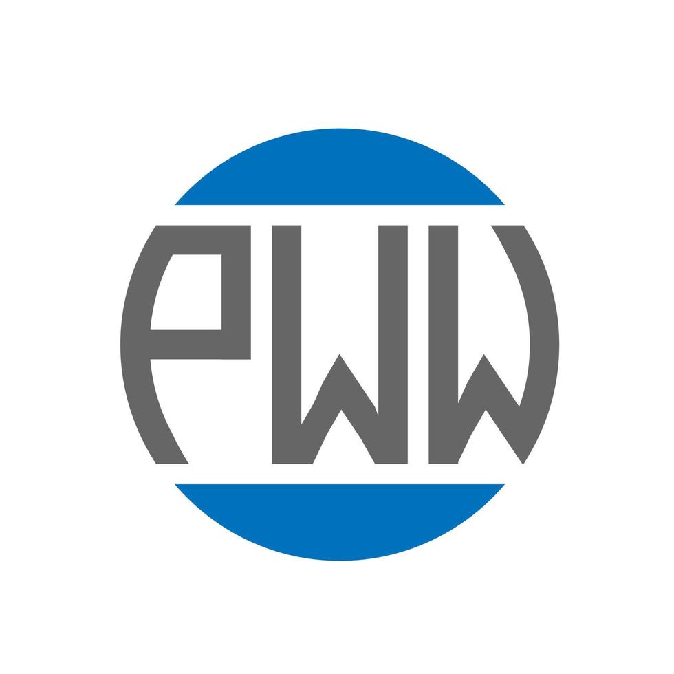 diseño de logotipo de letra pww sobre fondo blanco. concepto de logotipo de círculo de iniciales creativas de pww. diseño de letras pww. vector