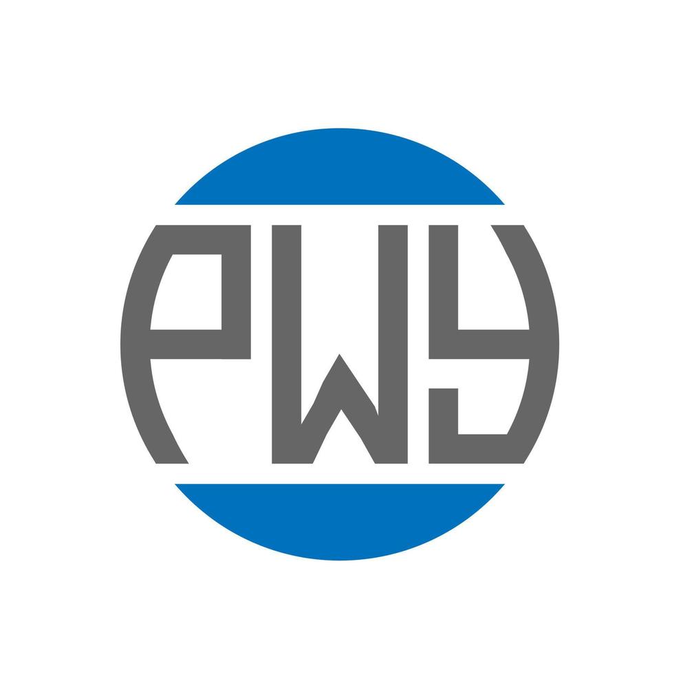 diseño de logotipo de letra pwy sobre fondo blanco. concepto de logotipo de círculo de iniciales creativas de pwy. diseño de letras pwy. vector