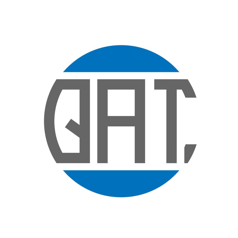 diseño de logotipo de letra qat sobre fondo blanco. concepto de logotipo de círculo de iniciales creativas qat. diseño de letras qat. vector