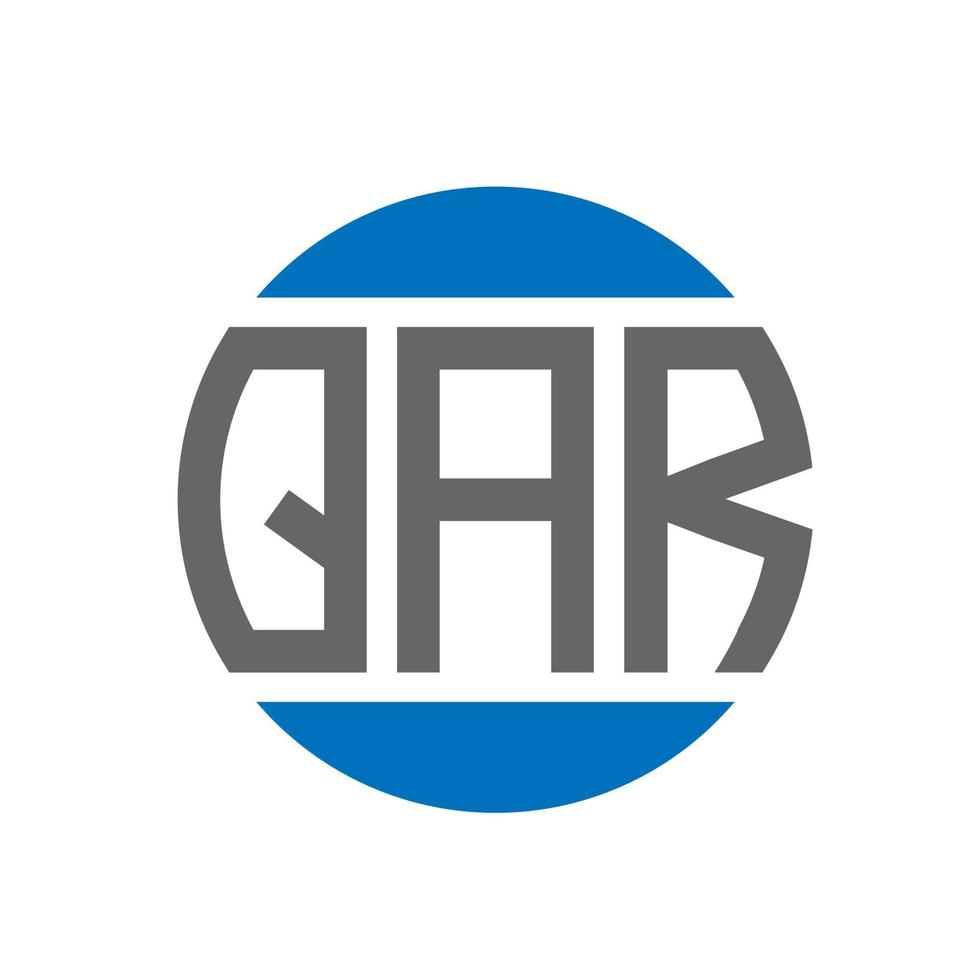 QAR letter logo design on white background. QAR creative initials circle logo concept. QAR letter design. vector