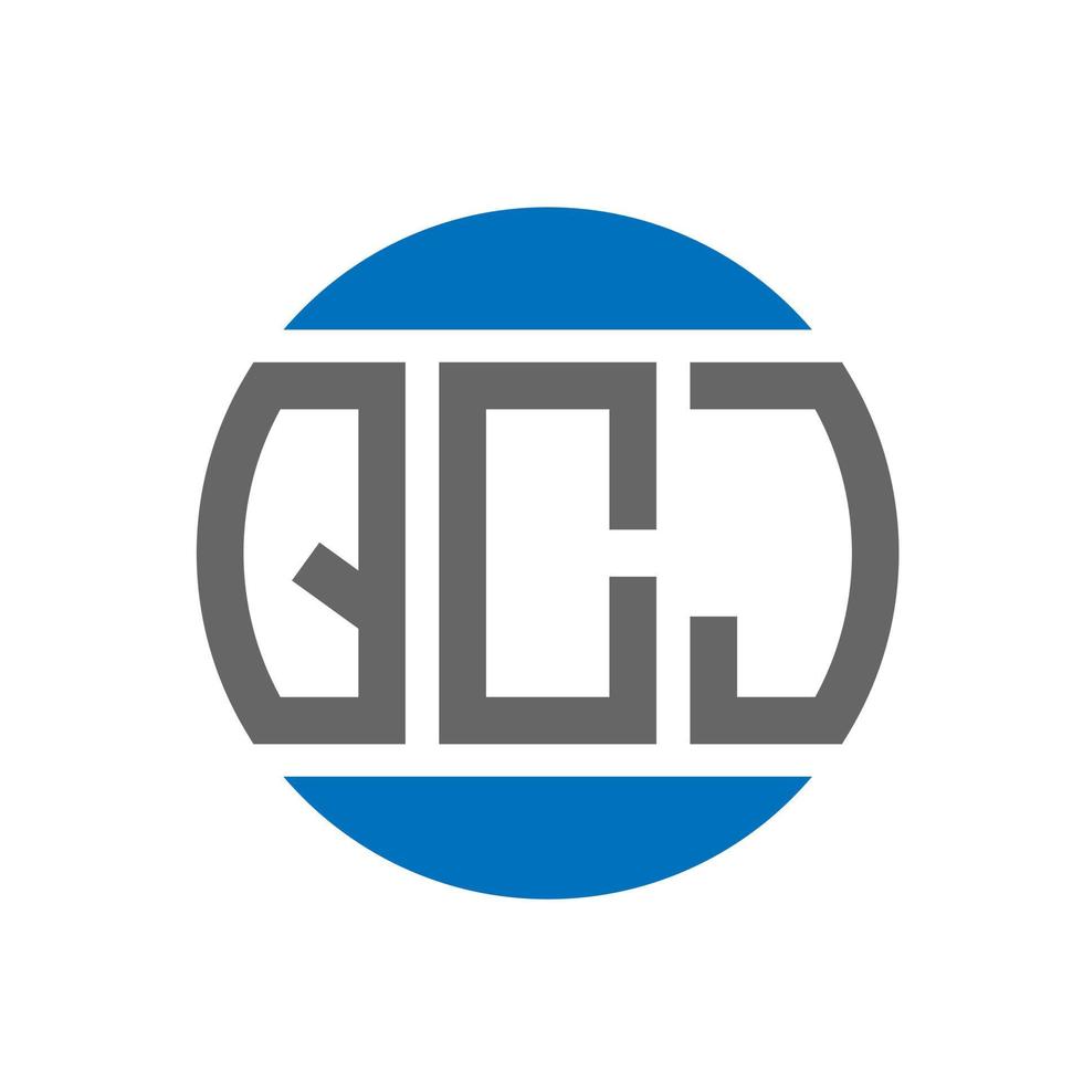 diseño de logotipo de letra qcj sobre fondo blanco. concepto de logotipo de círculo de iniciales creativas qcj. diseño de letras qcj. vector