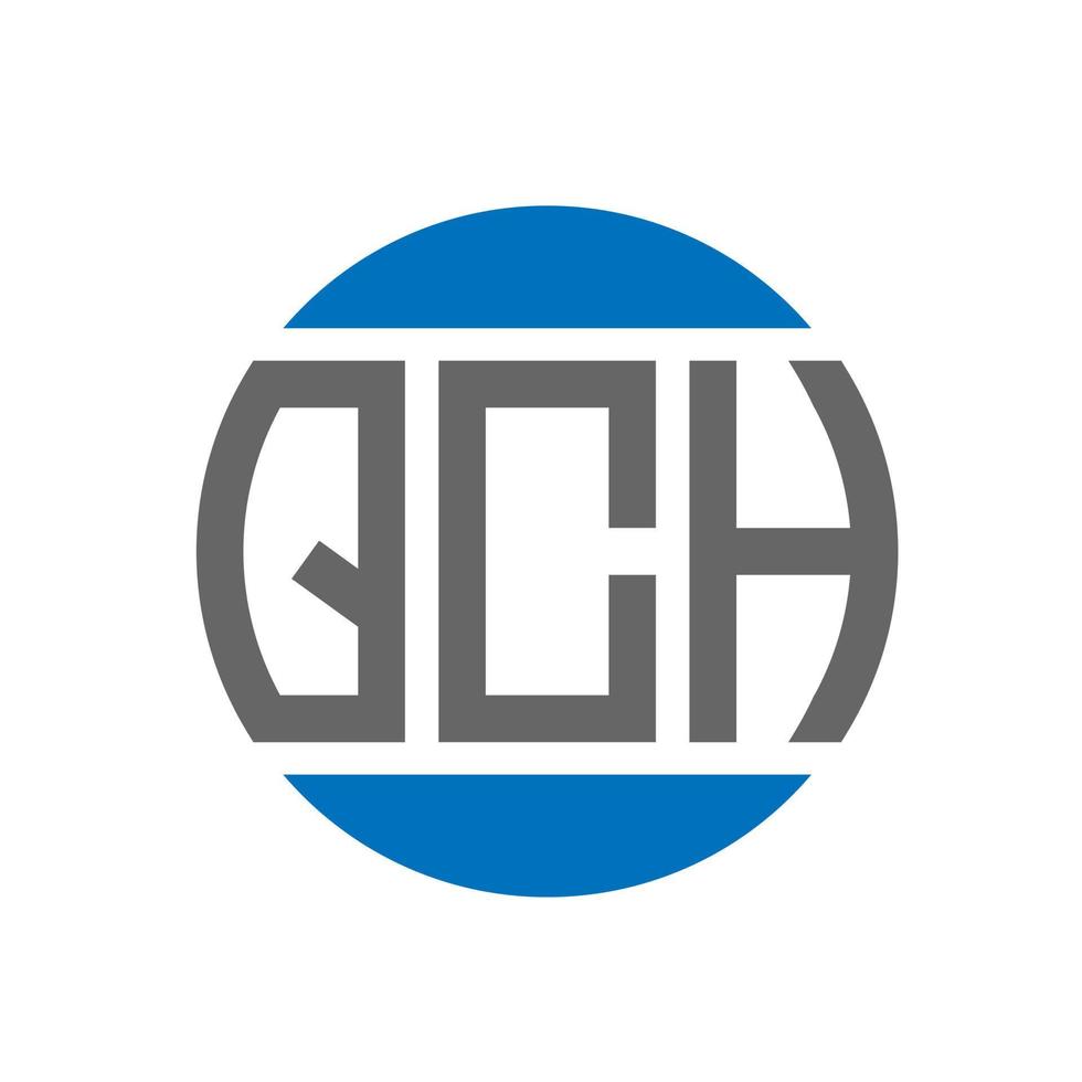 diseño de logotipo de letra qch sobre fondo blanco. concepto de logotipo de círculo de iniciales creativas qch. diseño de letra qch. vector