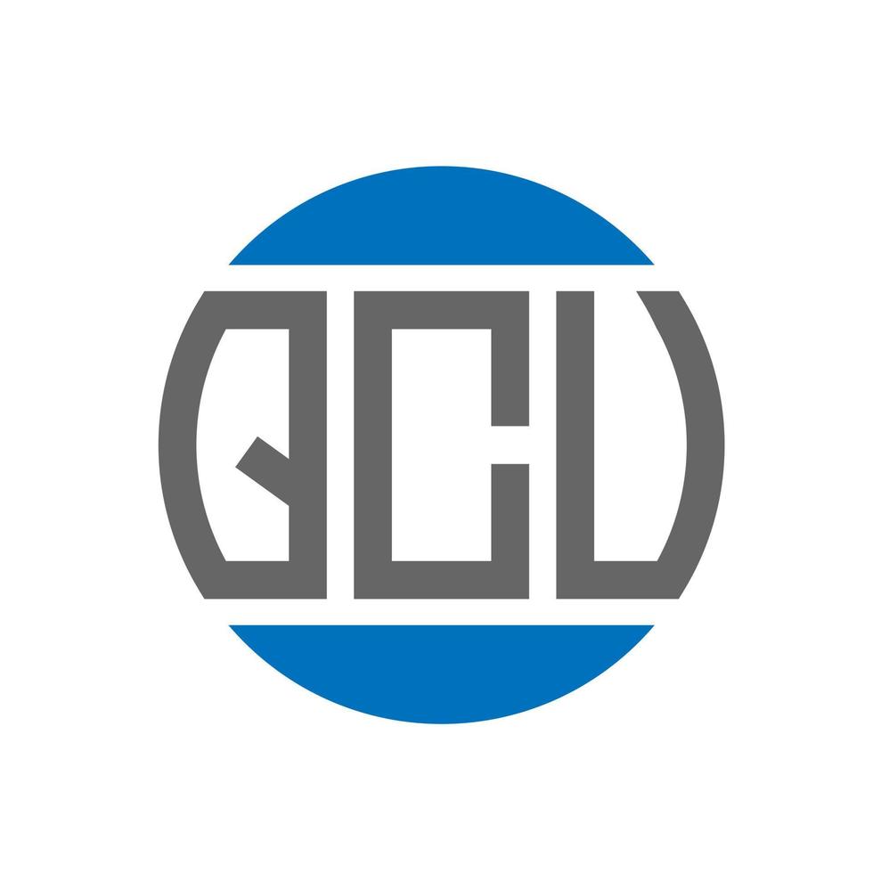 diseño de logotipo de letra qcu sobre fondo blanco. concepto de logotipo de círculo de iniciales creativas qcu. diseño de letras qcu. vector