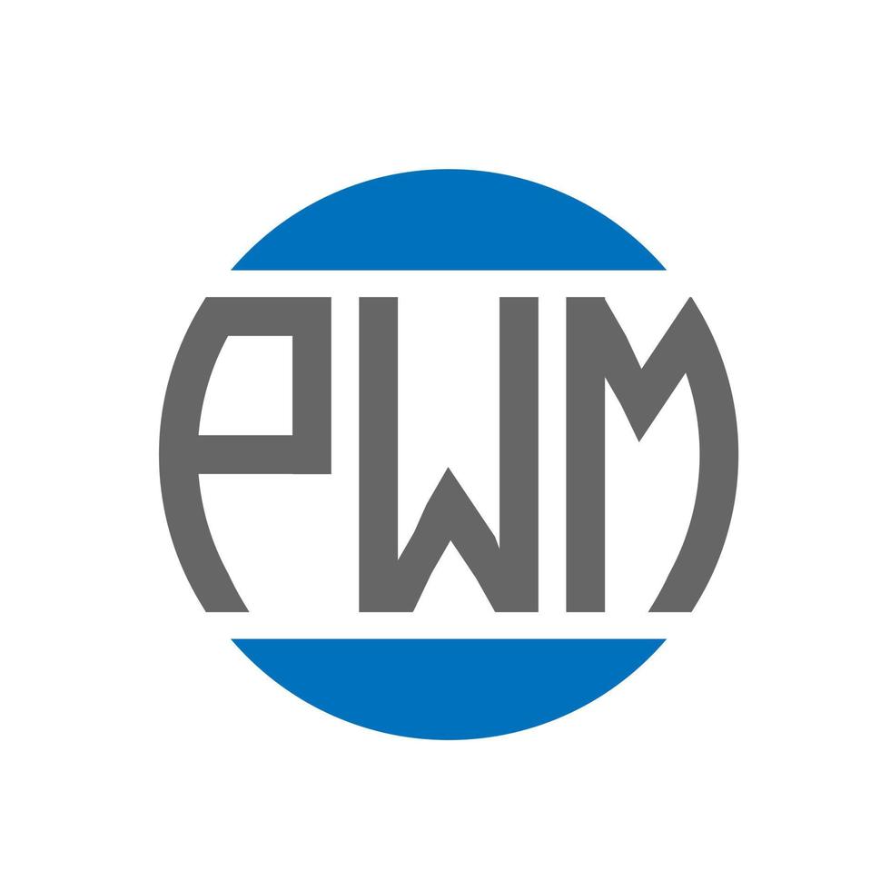 diseño de logotipo de letra pwm sobre fondo blanco. concepto de logotipo de círculo de iniciales creativas de pwm. diseño de letras pwm. vector