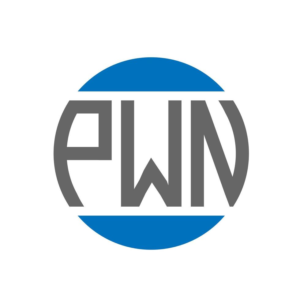 diseño de logotipo de letra pwn sobre fondo blanco. concepto de logotipo de círculo de iniciales creativas de pwn. diseño de letra pwn. vector