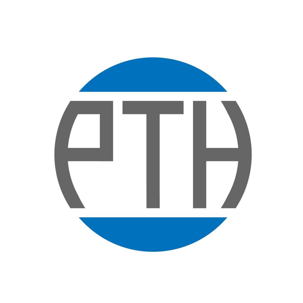 diseño de logotipo de letra pth sobre fondo blanco. pth concepto de logotipo de círculo de iniciales creativas. diseño de letra pth. vector