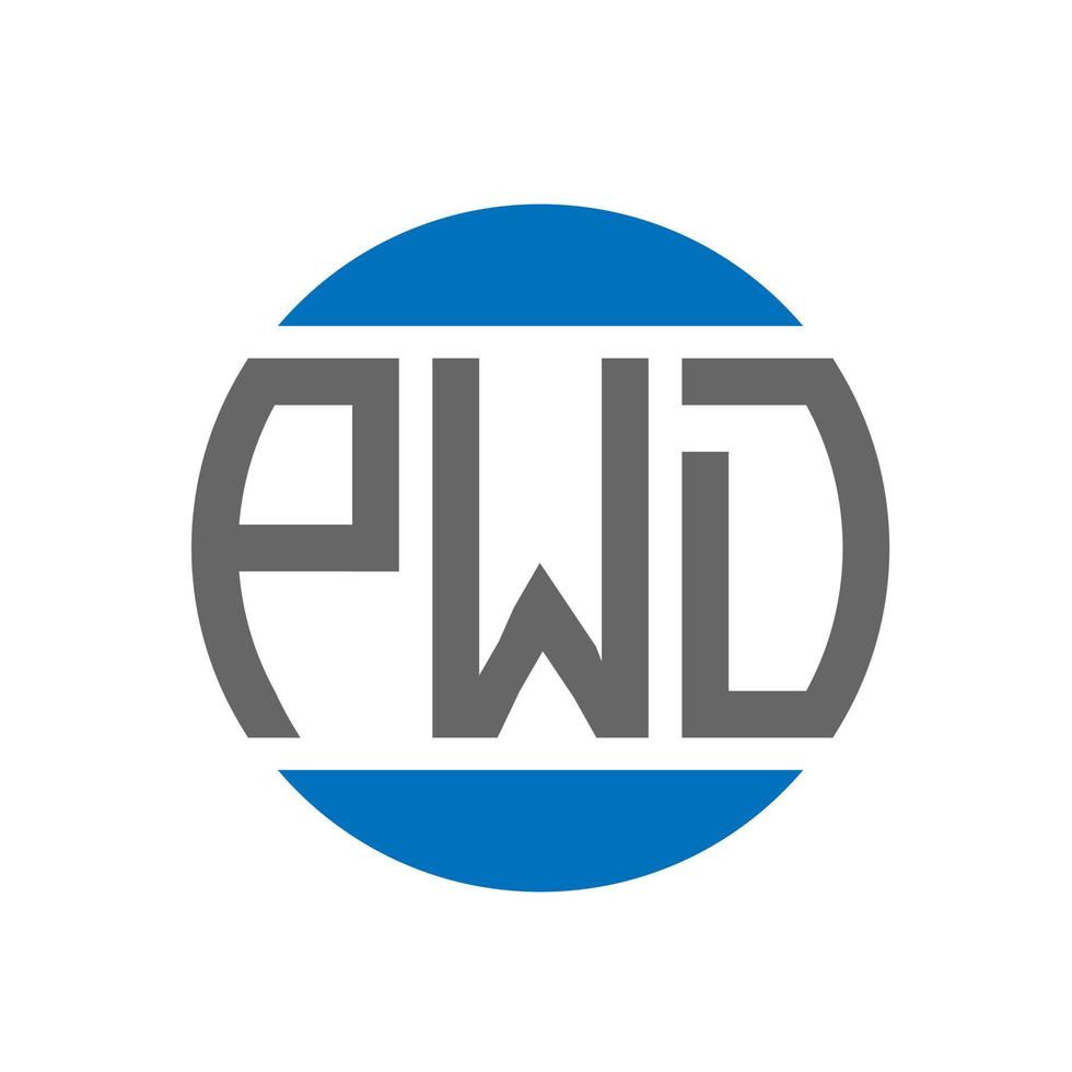 diseño de logotipo de letra pwd sobre fondo blanco. concepto de logotipo de círculo de iniciales creativas de pwd. diseño de letras pwd. vector