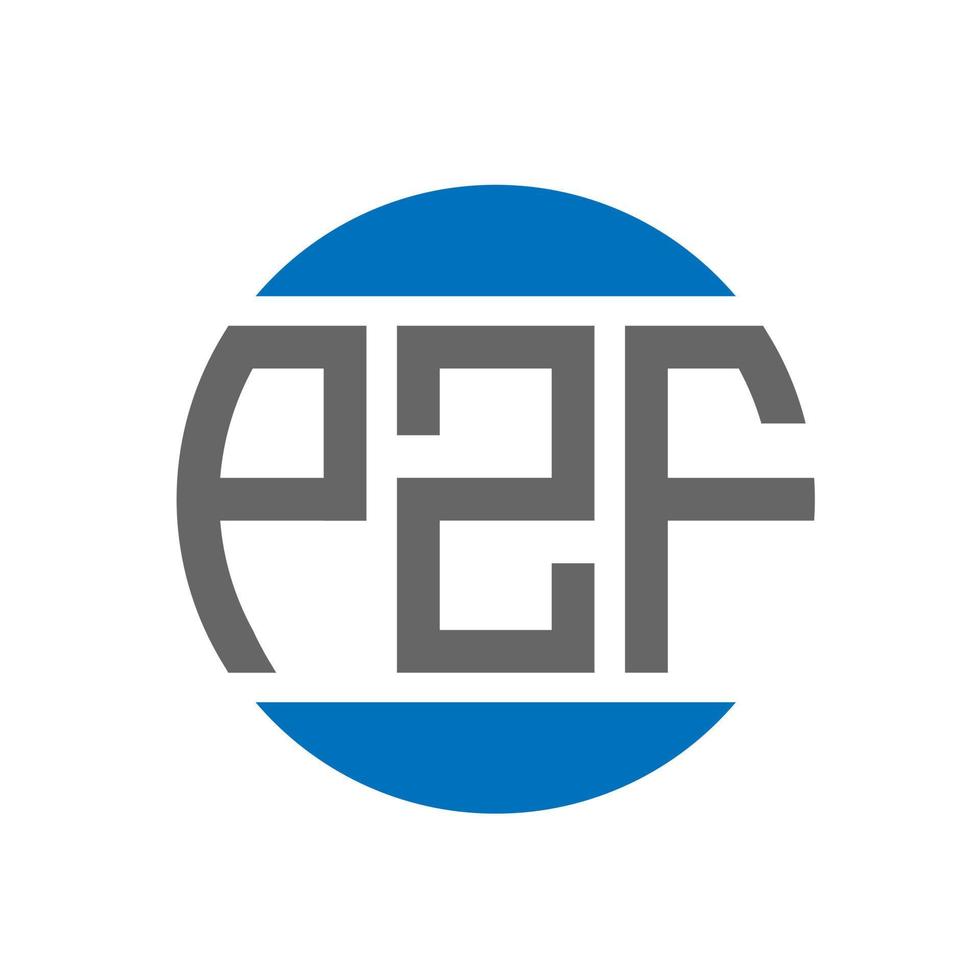 diseño de logotipo de letra pzf sobre fondo blanco. concepto de logotipo de círculo de iniciales creativas pzf. diseño de letras pzf. vector