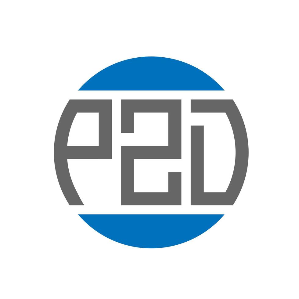 diseño de logotipo de letra pzd sobre fondo blanco. concepto de logotipo de círculo de iniciales creativas pzd. diseño de letras pzd. vector