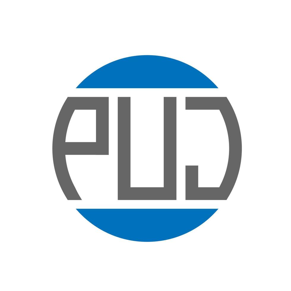 PUJ letter logo design on white background. PUJ creative initials circle logo concept. PUJ letter design. vector