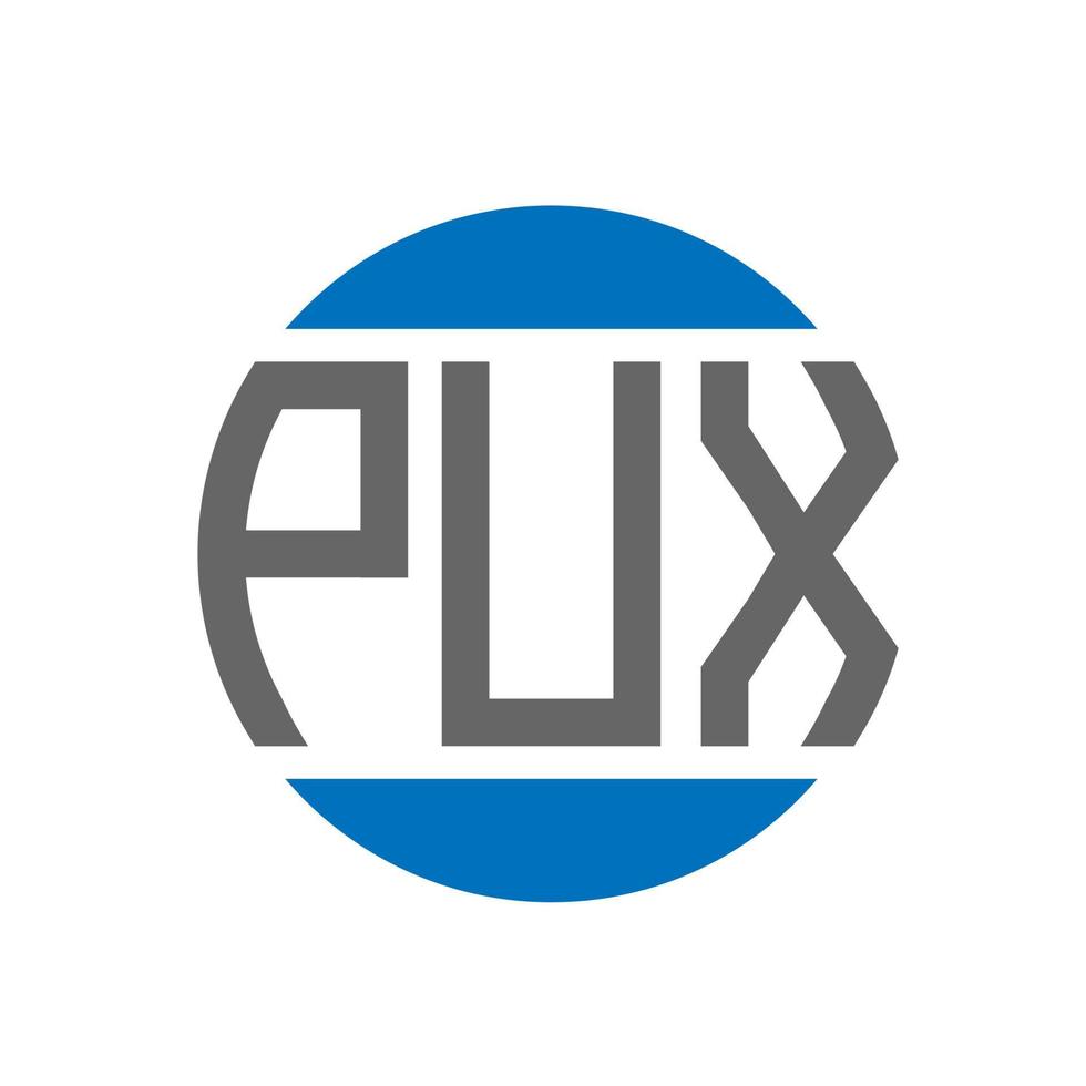 diseño de logotipo de letra pux sobre fondo blanco. concepto de logotipo de círculo de iniciales creativas pux. diseño de letras pux. vector