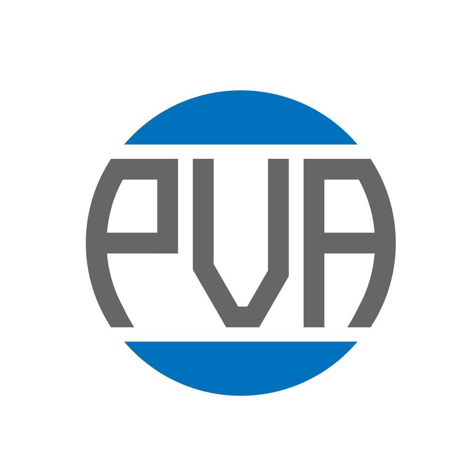 diseño de logotipo de letra pva sobre fondo blanco. concepto de logotipo de círculo de iniciales creativas de pva. diseño de letras pva. vector