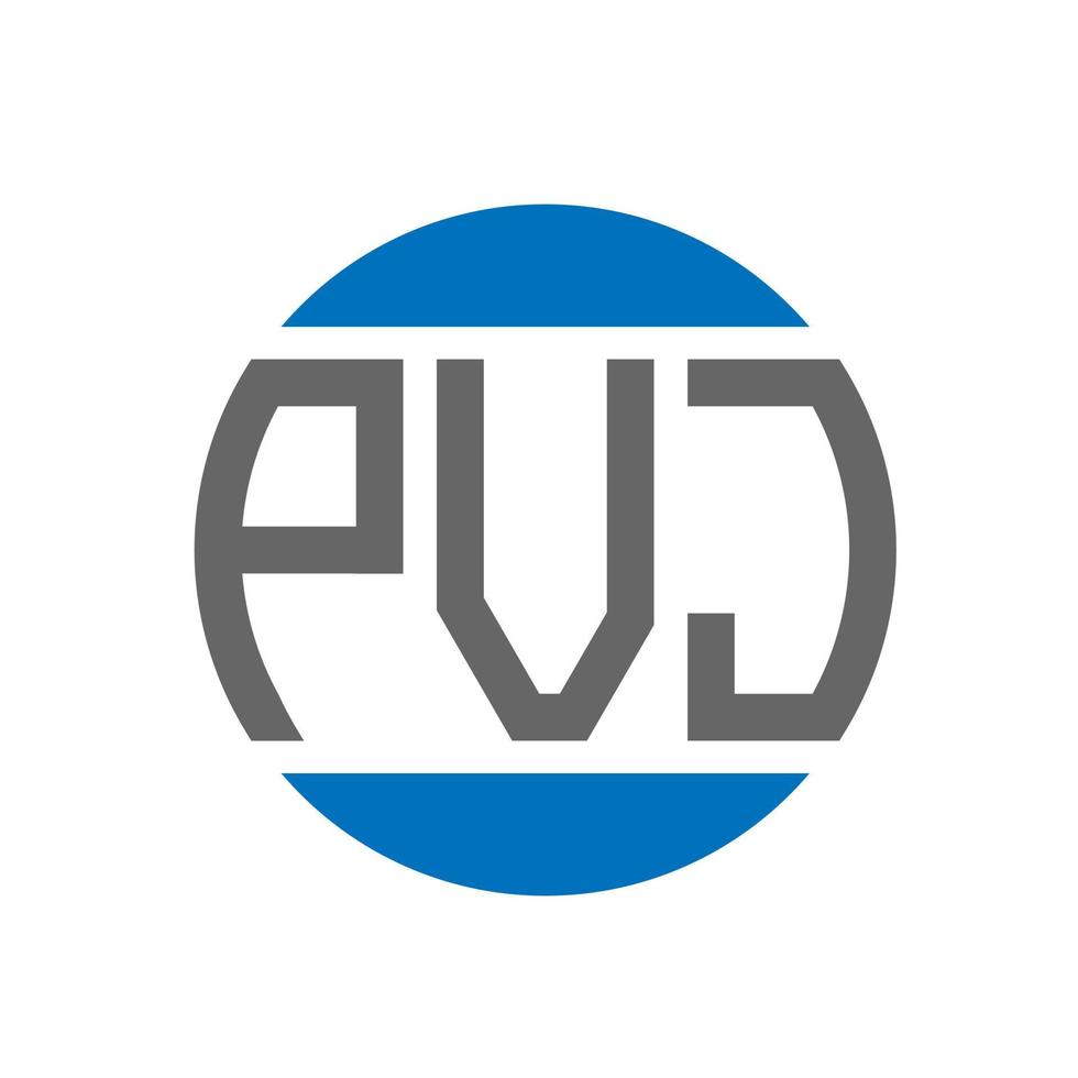 diseño de logotipo de letra pvj sobre fondo blanco. Concepto de logotipo de círculo de iniciales creativas de pvj. diseño de letras pvj. vector