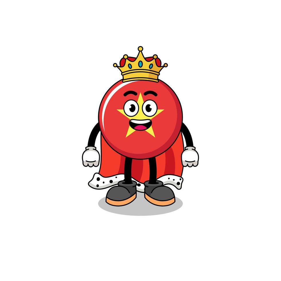 Mascot Illustration of vietnam flag king vector