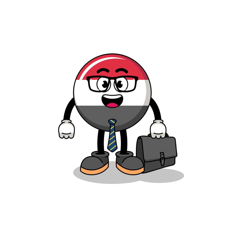 yemen flag mascot as a businessman vector