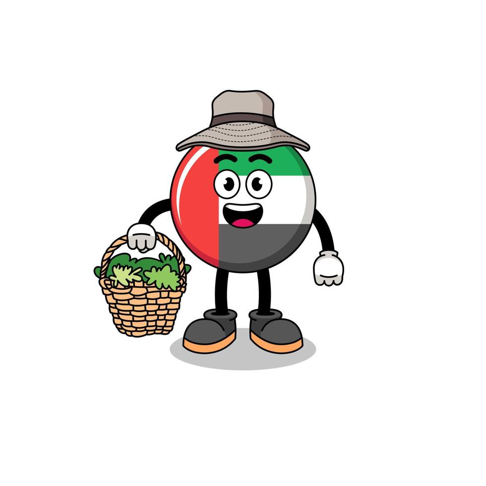 Character Illustration of UAE flag as a herbalist vector