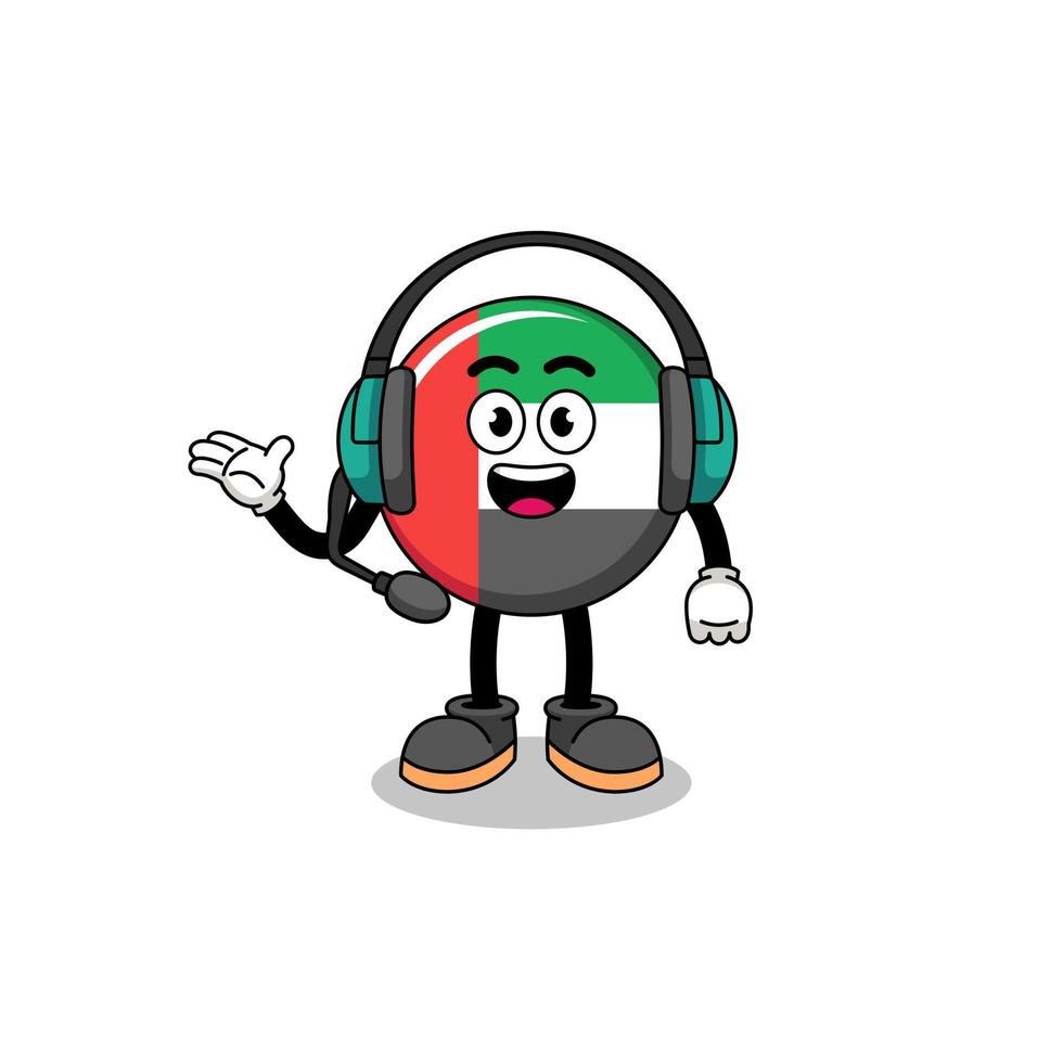 Mascot Illustration of UAE flag as a customer services vector