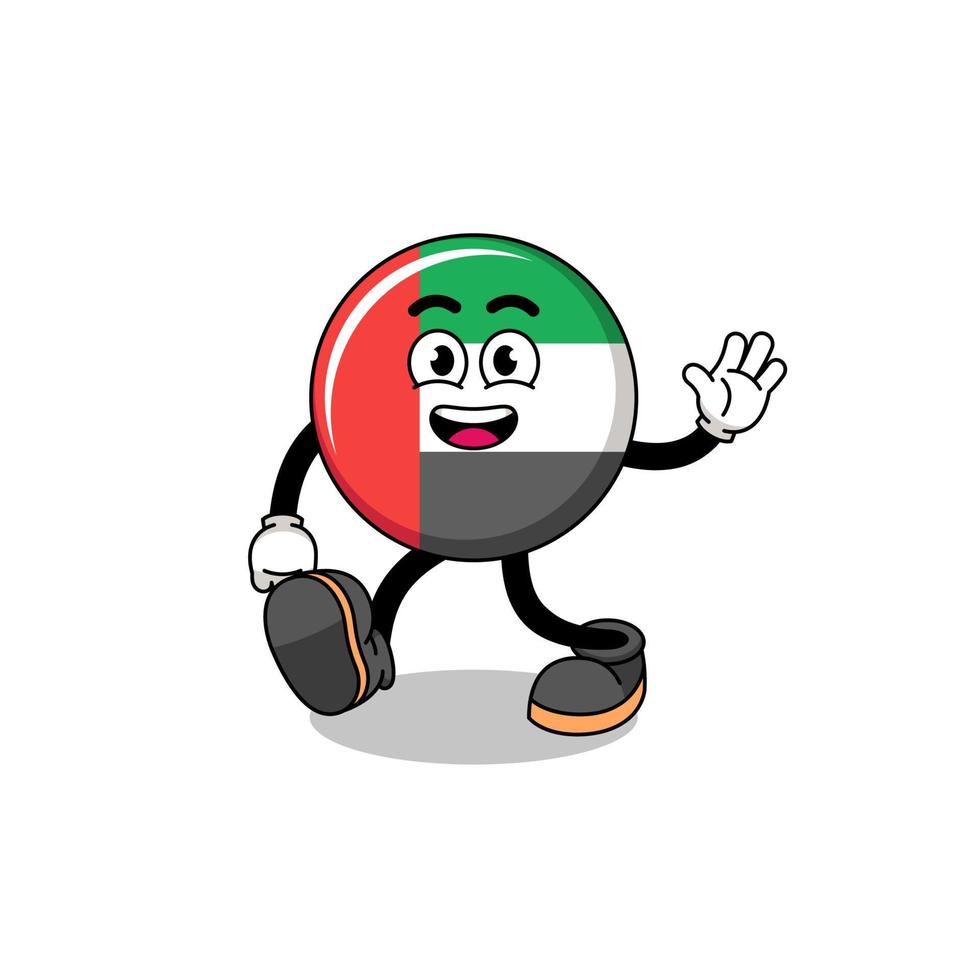 UAE flag cartoon walking vector