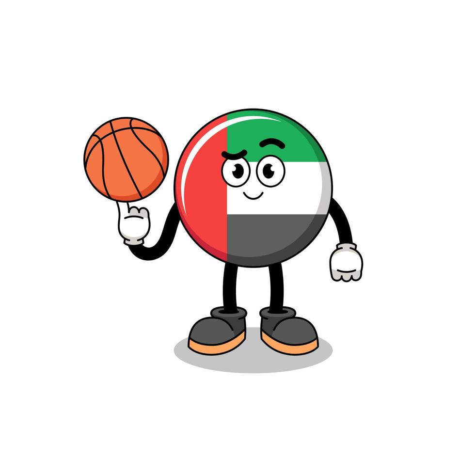 ilustración de la bandera de los emiratos árabes unidos como jugador de baloncesto vector