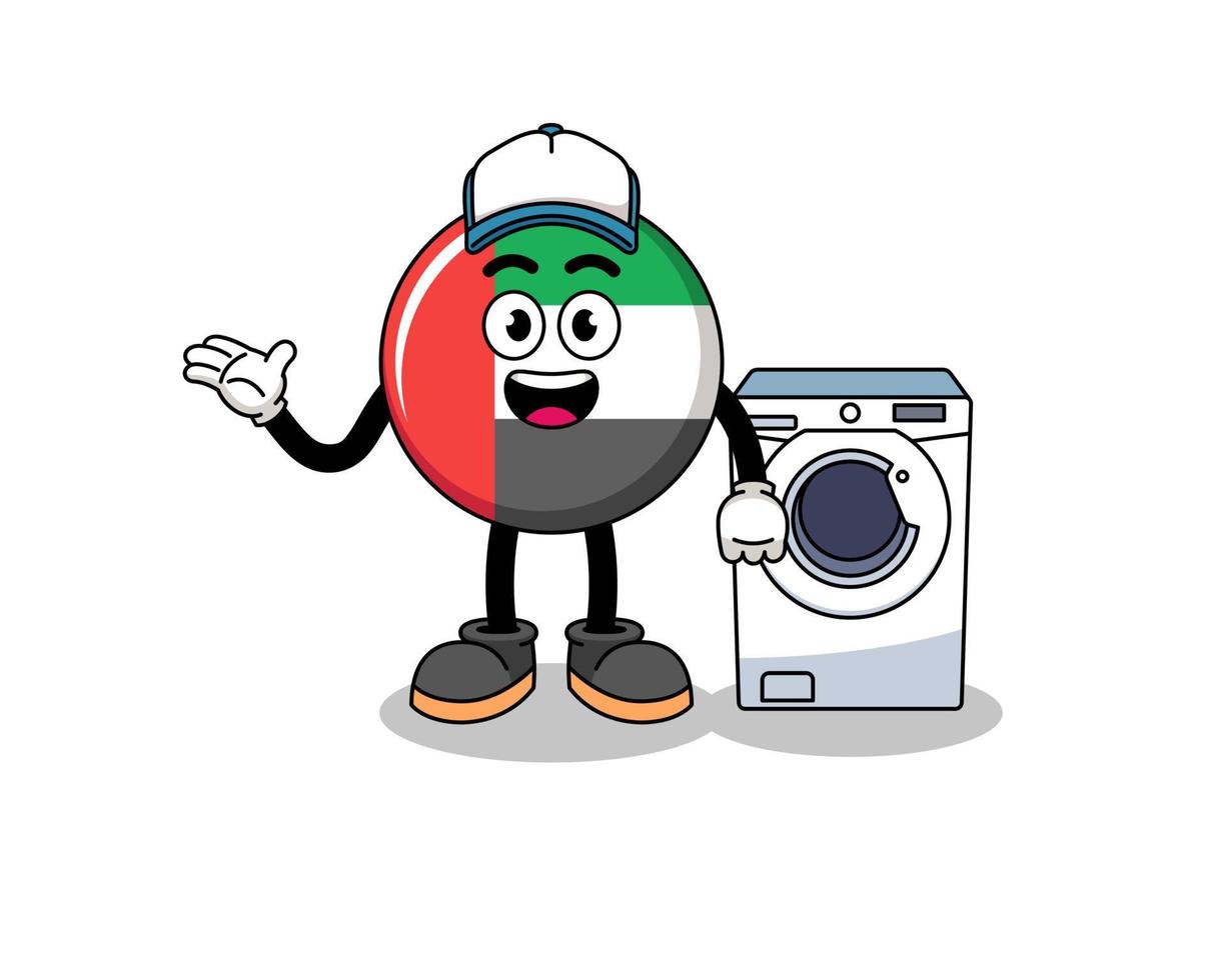 UAE flag illustration as a laundry man vector