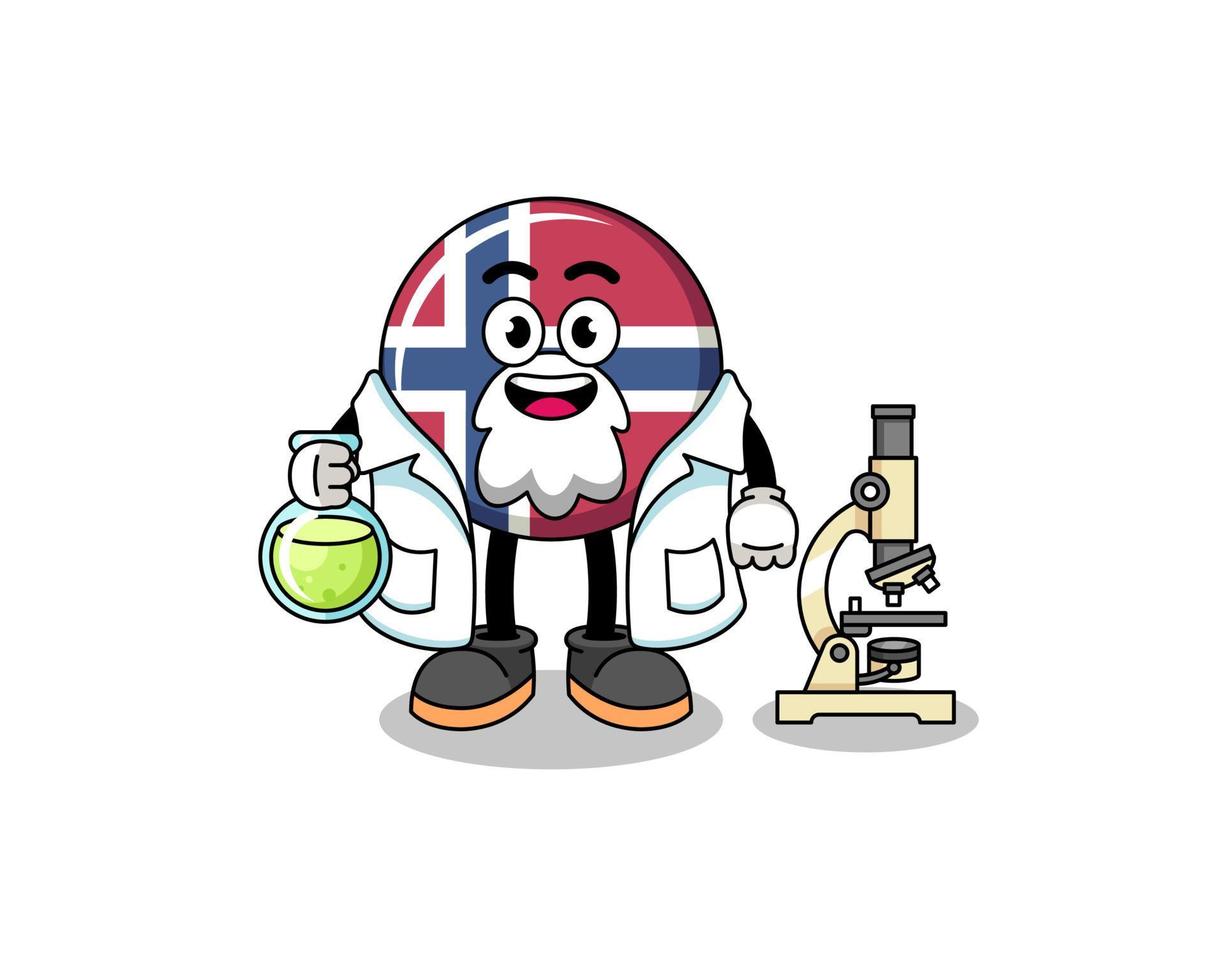 Mascot of norway flag as a scientist vector