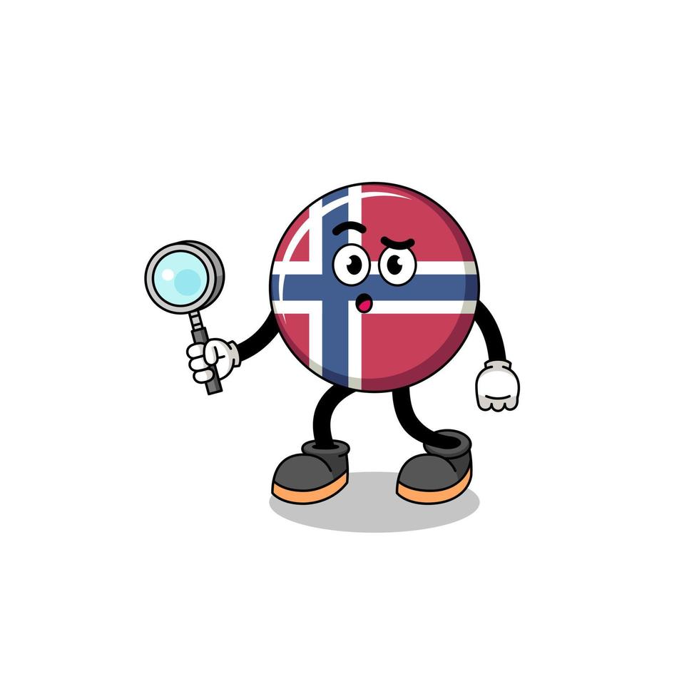 Mascot of norway flag searching vector