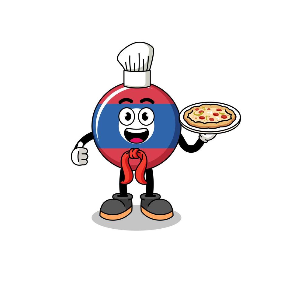 Illustration of laos flag as an italian chef vector